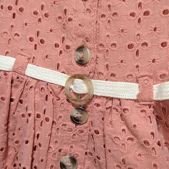 NWT Little Lass Girls 18 Month Coral Top 2 Piece Set Floral Pants Hair Bow - Picture 4 of 5